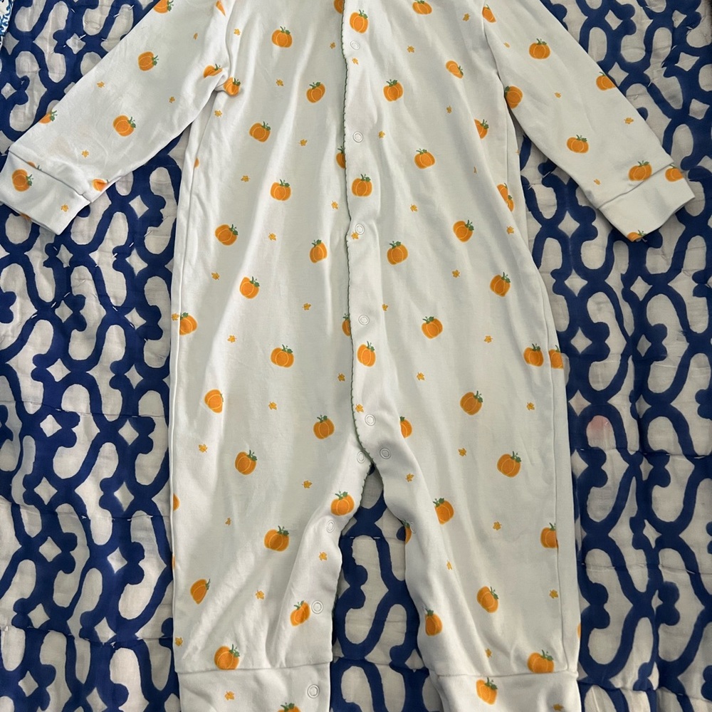 Little English White and Orange Pumpkin Footies